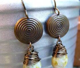 Olive green Copper drops