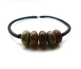 Jasper gemstone Cuff Bounce Back Bracelet. Jewelry, Memory wire bracelet