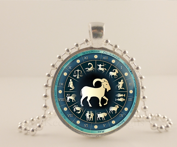 Aries Pendant Zodiac Sign, Constellation Jewelry Necklace 1" Pendant