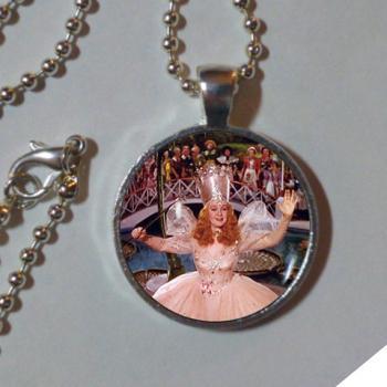 GLINDA PENDANT Good Witch of the North Necklace Pink Silver Wizard of Oz Necklace Wizard of Oz Jewelry Wizard of Oz Lover Gift